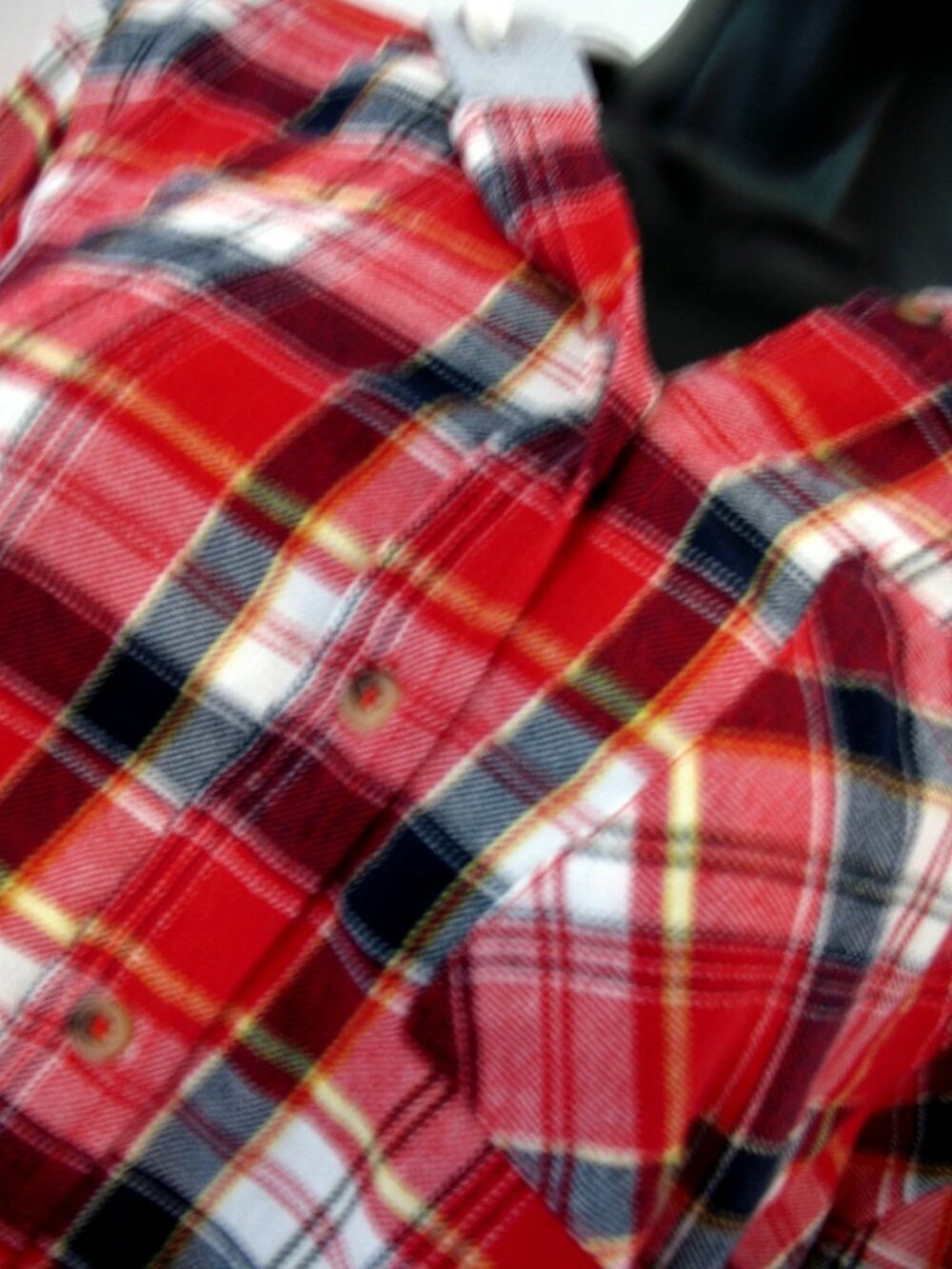 Jardin/ Macris Red &White Flannel L/S Hoodie Shirt Sz Medium ck measurement NWOT